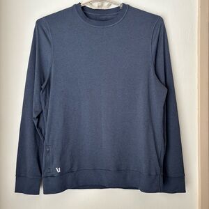 Vuori Men's Ponto Performance Crew Shirt in Heather Blue